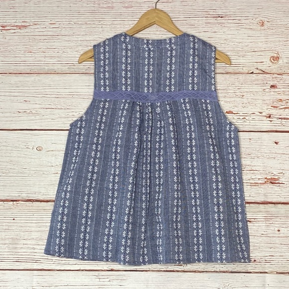 NWT Emmie Rose Chambray Sleeveless Top Sz L - Picture 11 of 15